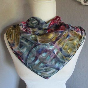 1980s abstract circles semi sheer scarf